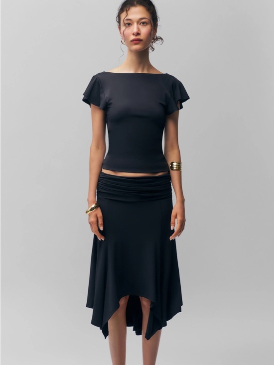 Danielle Guizio Dresses & Skirts - Danielle Guizio Sleek Black High-Low Skirt